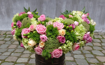 2.02 Halve cirkel  rozen roze/groen/zalm