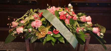 3.04 Langwerpig,  roze/groen anthurium